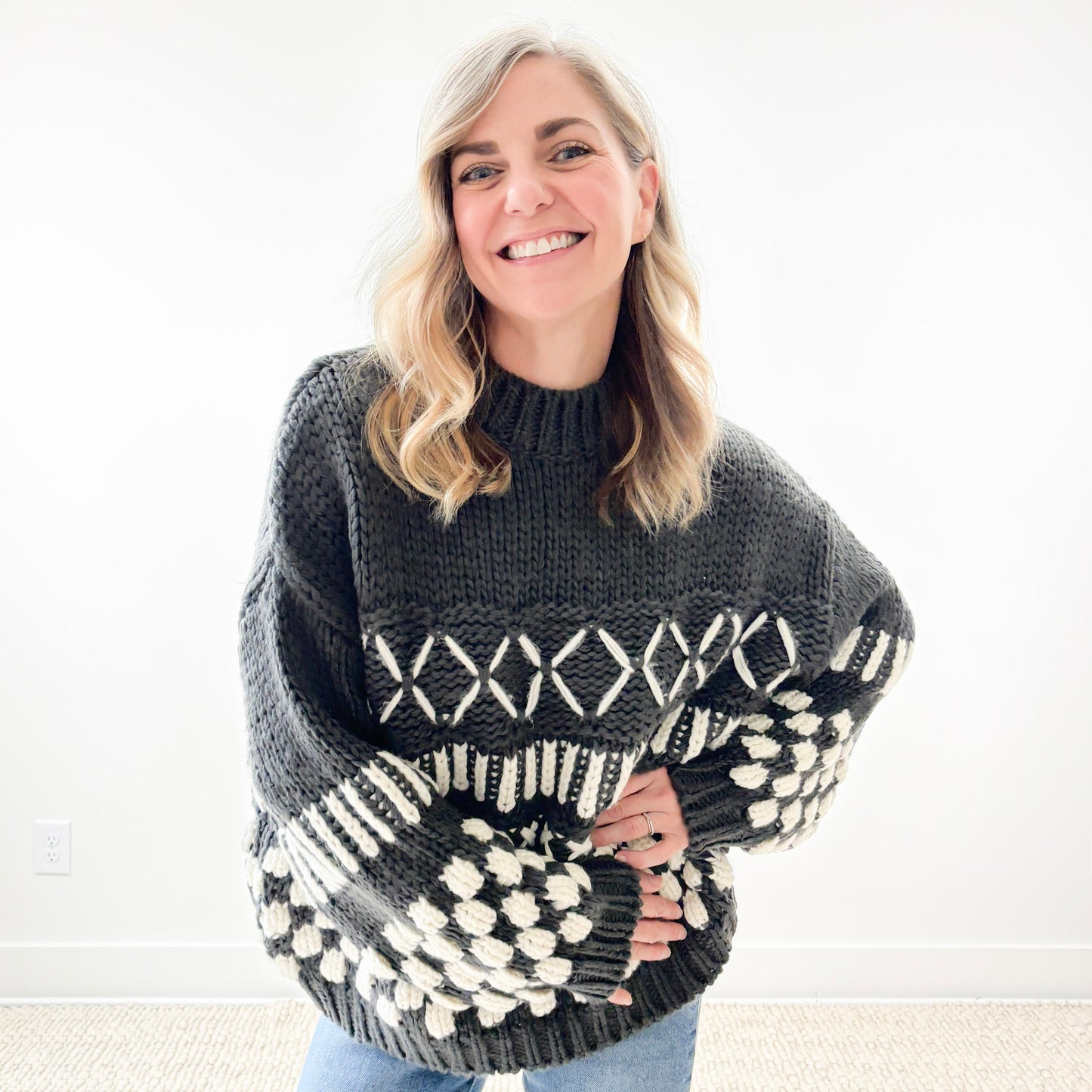 Oversized Heavyweight Cozy Fair Isle Sweater