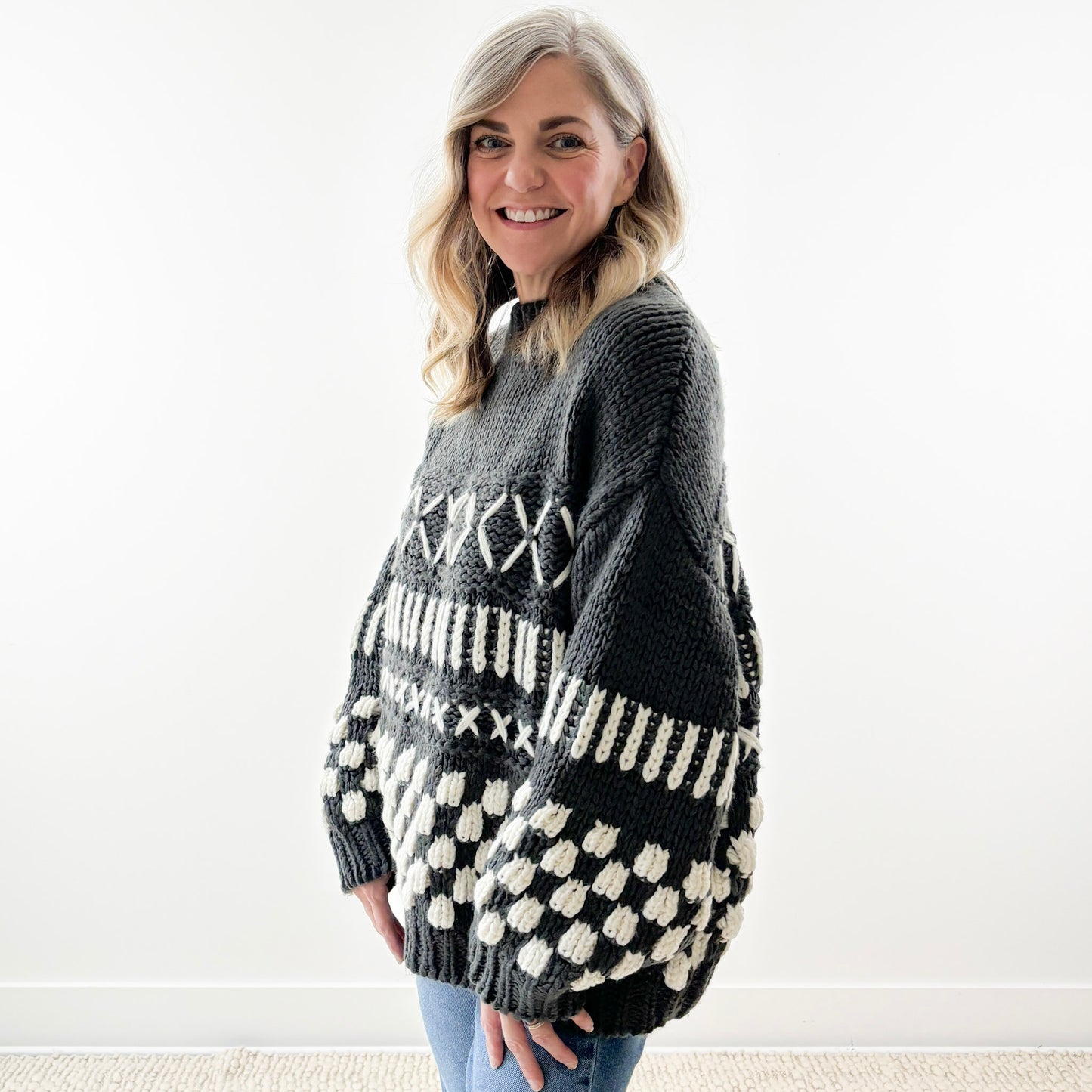 Oversized Heavyweight Cozy Fair Isle Sweater