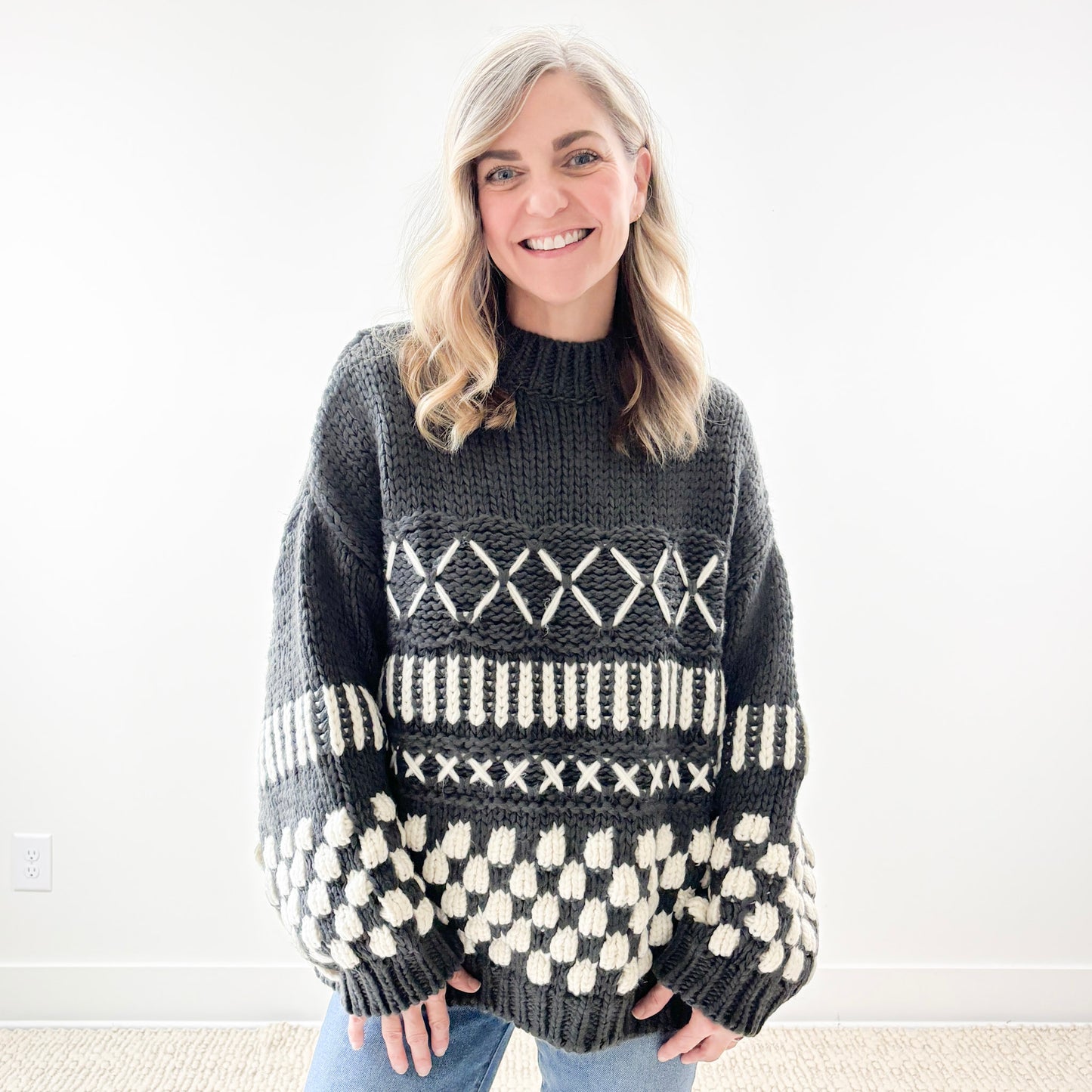 Oversized Heavyweight Cozy Fair Isle Sweater