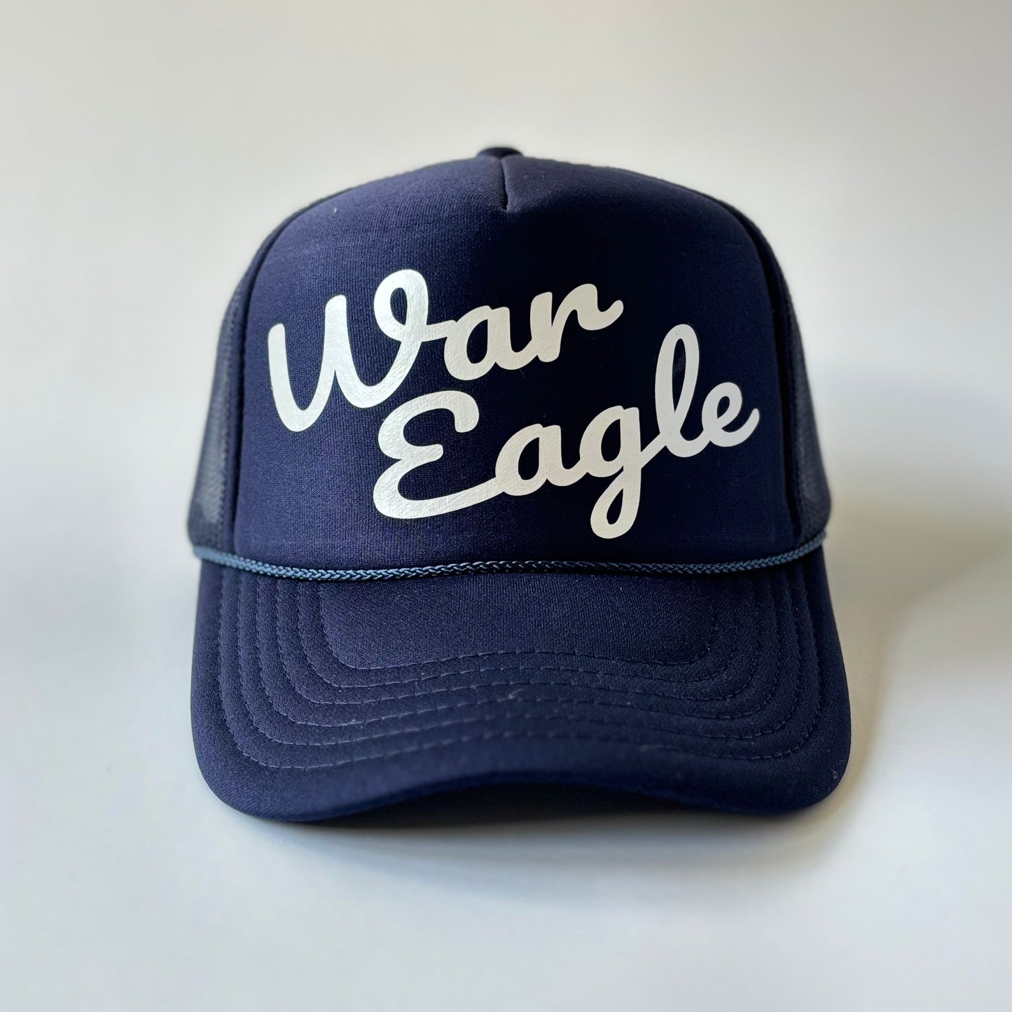 Navy Blue War Eagle Mid Profile Trucker Hat