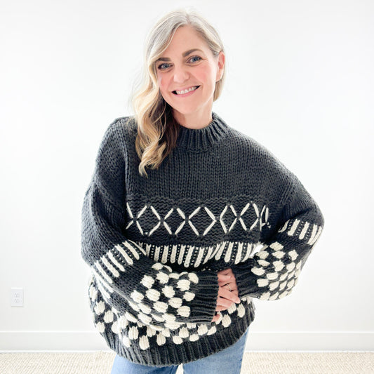 Oversized Heavyweight Cozy Fair Isle Sweater