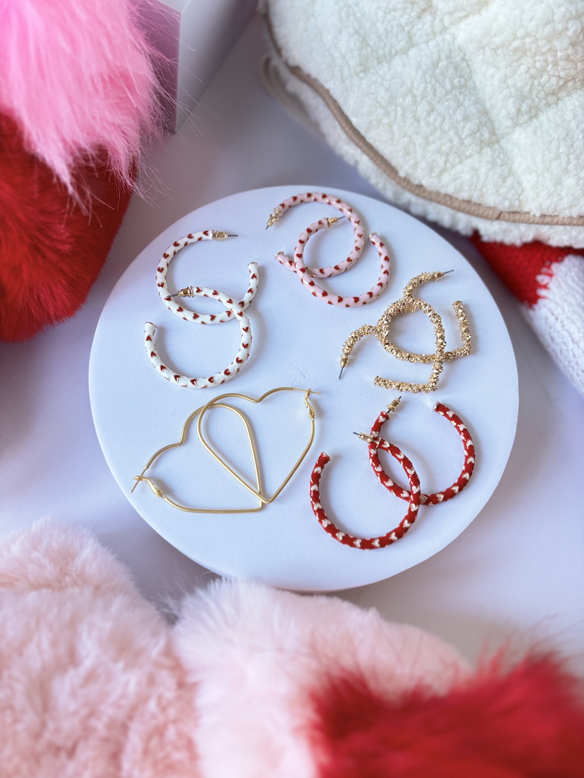 Heart shaped hoop valentine's day earring