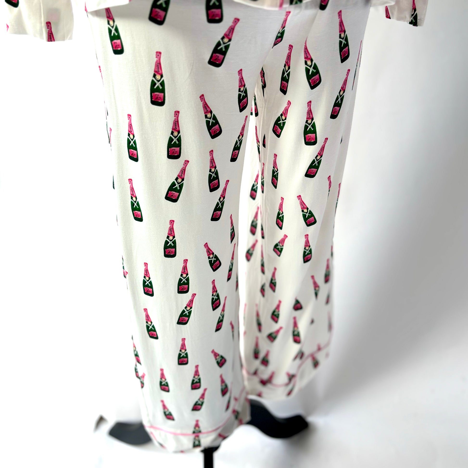 Champagne Bottle Print Bachelorette or Girls Trip Gift Pajama Set