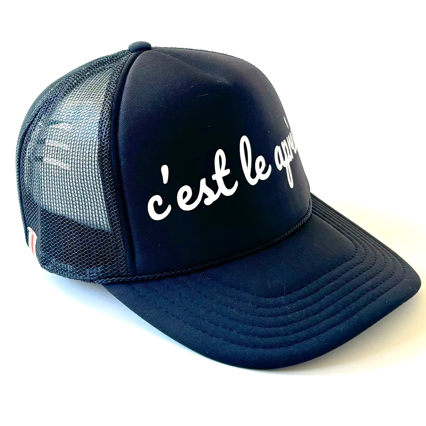 Black c'est le après mid profile trucker hat